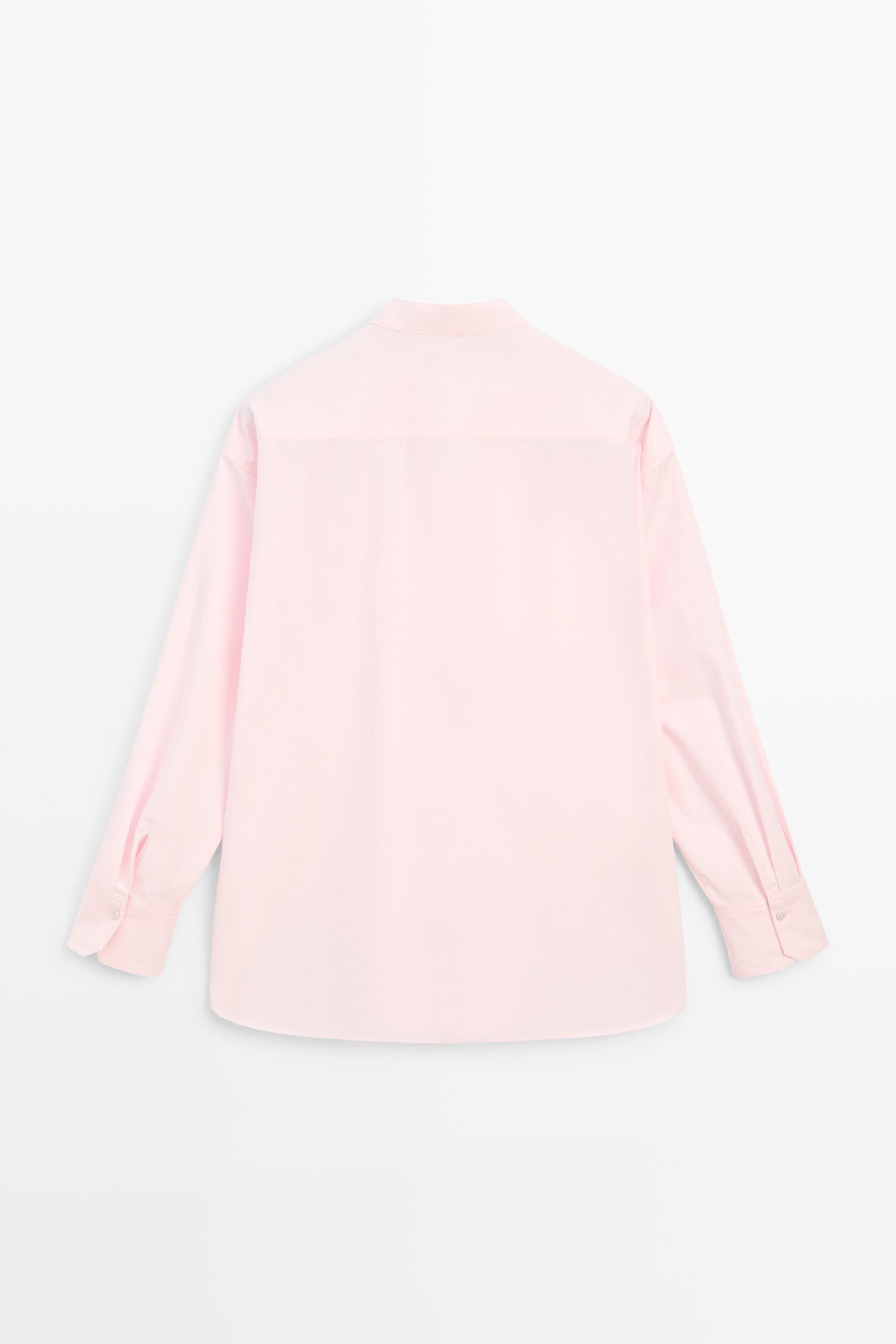 Chemise fluide en coton à col officier